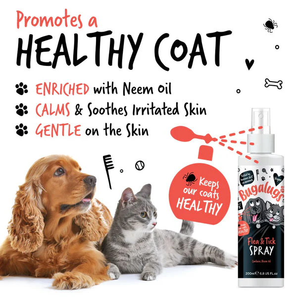 Bugalugs Flea & Tick Spray for Dogs & Cats - 200ML - Image 2